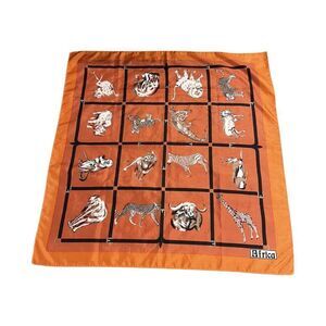 Scarf Handkerchief Hankie Bandana 26” Square Wild Animal Africa Safari Wildlife